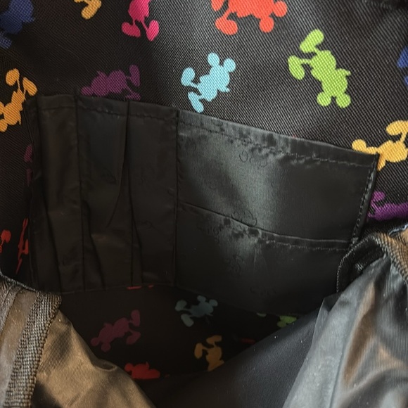 Walt Disney World Parks Mickey Mouse MultiColor Silhouettes Logo Backpack LARGE - Picture 3 of 12